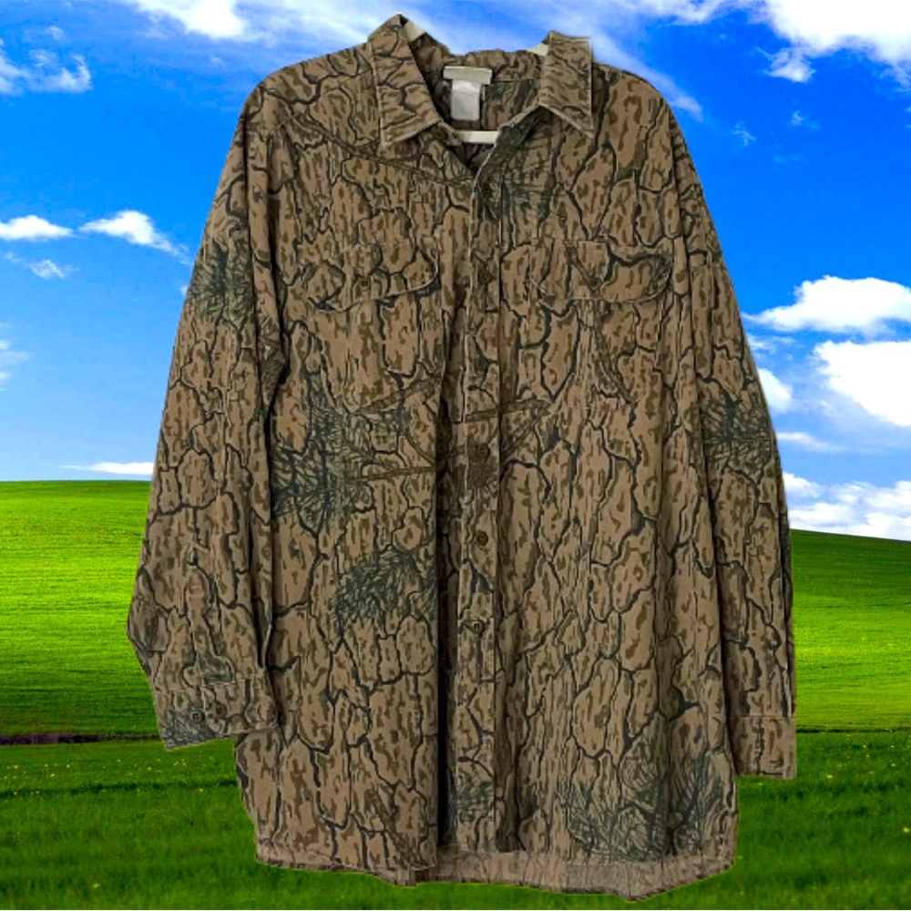 TrueBlend Vintage Brown and Green Camo Over Shirt 3x